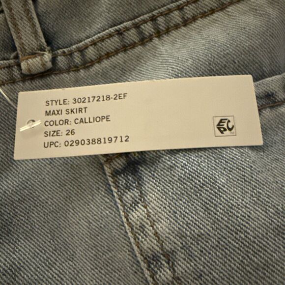 Circus NY Sam Edelman Size 26 Denim Jean Maxi Skirt Blue Calliope Back Slit‎ NEW - Picture 14 of 15